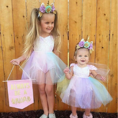 

Baby Girl Kids Sequins Princess Romper Dress Party Formal Wedding Tutu Dresses