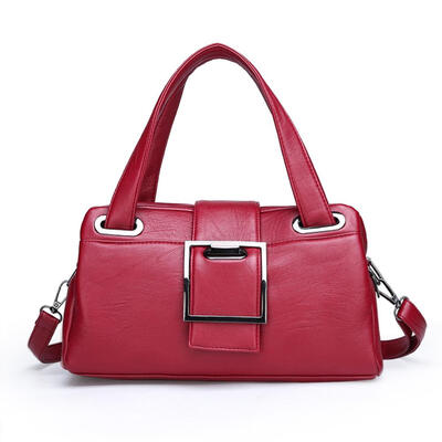 

Women Simple Solid Color Handbags PU Leather Messenger Shoulder Bag Totes