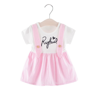 

Summer Dress Girl Clothes Letter Strap Fashion Kids Dresses For Girls Newborn Baby Clothing Causal Princess Dress