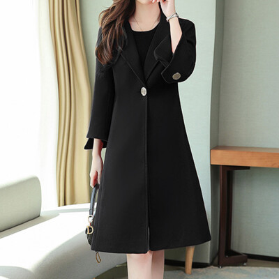 

Toponeto Womens Winter Lapel Button Long Trench Coat Jacket Ladies Overcoat Outwear