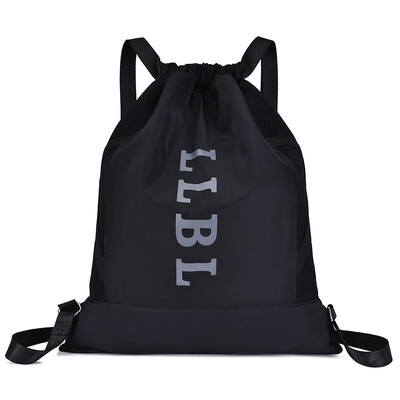 

Belt pocket pull rope double shoulder bag light waterproof simple bag can fold men&women sports fitness bag
