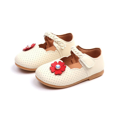 

Kids Toddler Girls Flat Shoes Child Flower Pearl Fashion Leather shoes for girl
