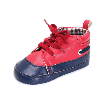 

Toddler Infant Baby Boys Girls Crib Lattice Splicing Soft Sole Anti-Slip Shoes