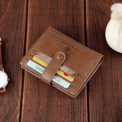 

Tailored Men Wallets Coin Purse Clutch Hasp Retro Short Wallet package multi-card holder