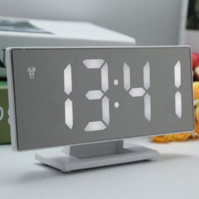 

Multifunctional Large Screen Digital Display Electronic Table Clock Mute LED Mirror Alarm Clock