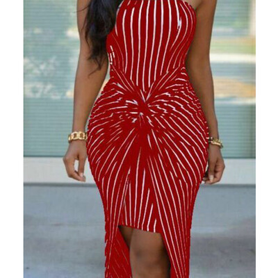 

Summer Womens Strapless Maxi Dress Stripe Tube Top Long Skirt Beach Sundress