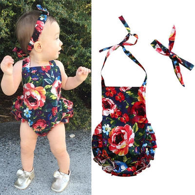 

Newborn Kids Baby Girl Floral Romper Bodysuit Jumpsuit Outfits Sunsuit Clothes B