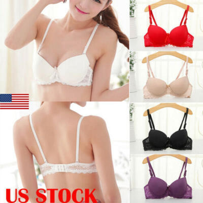 

US Women T-Shirt Bra Push Up Sexy Basic Triangle Soft Padded Underwire Bras