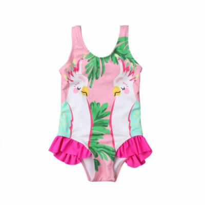 

Flower Newborn Kids Baby Girl Parrots Bikini Swimwear Swimsuit Bathing One-piece