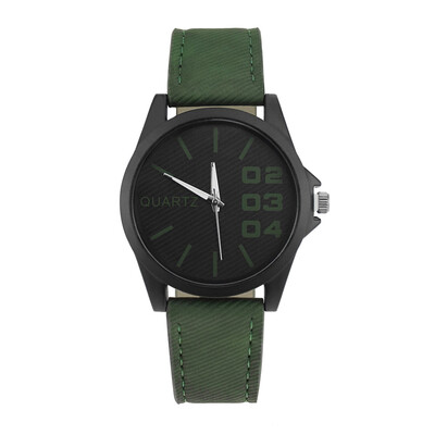 

Gobestart New Men Watch Retro Design Leather Band Analog Alloy Quartz Wrist Watch