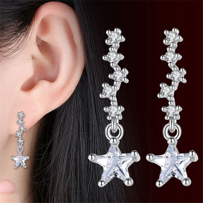 

Star CZ Crystal Drop Earrings For Women Fashion Jewelry Female Ladies Cubic Zirconia Accessories G36