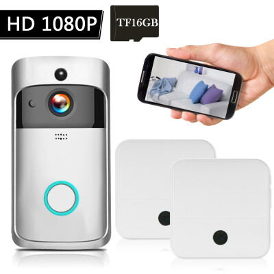 

WiFi Smart Wireless Security DoorBell Smart HD 1080P Visual Intercom Recording Video Door Phone Remote Home Monitoring Night Visio