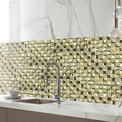 

Toponeto Self-adhesive Mosaic Wall Sticker Tile Floor Kitchen Bathroom Waterproof