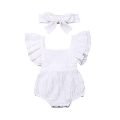 

Newborn Baby Girl Boy Clothing 2Pcs Summer Clothes Ruffle Romper Jumpsuit Outfits