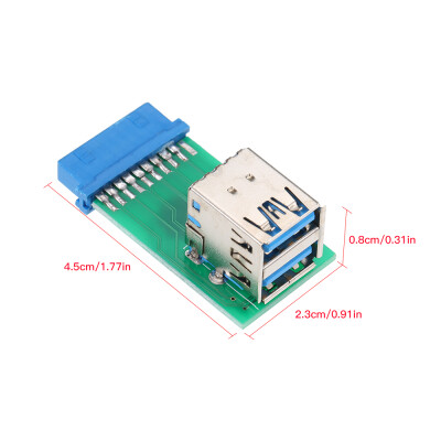 

Dual USB 30 Type-A Female to Motherboard Adapter Card 20Pin19Pin Header