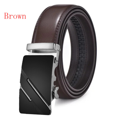 

New Automatic Buckle Cowskin Brown Belt Good Quality Genuine Leather Luxury Strap Male Belts For Men Jeans Wide 110-130cm long