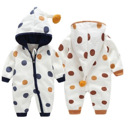 

Toddler Infant Baby Girls Boys Cute Warm Long Sleeve Dot Jumpsuit Romper Winter Outfits Clothes