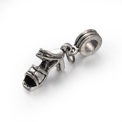 

Tibetan Style Large Hole Alloy European Dangle Beads Shoes Pendants Antique Silver 24mm Hole 4mm