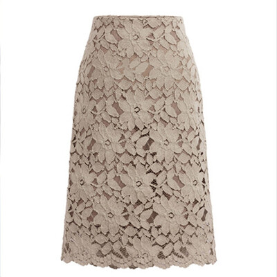 

New Arrival Fashion Women A-Line Hollow Out Lace Skirts Slim Tight Skirt