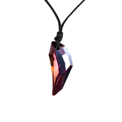 

HHYDE Austrian Crystal The Teeth of the Wolf Pendant Chains Long Leather Men Women jewelry Necklace 12 colours For Gifts
