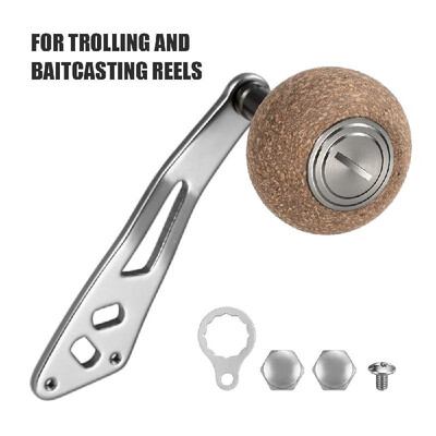 

2 Ball Bearings Fishing Reel Handle for Left Right Baitcasting Trolling Reel Cork Handle Knob Fishing Reel Parts Accessories