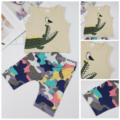 

Newborn Kids Baby Boys Summer Tops T-shirt Shorts Pants 2Pcs Outfits Clothes