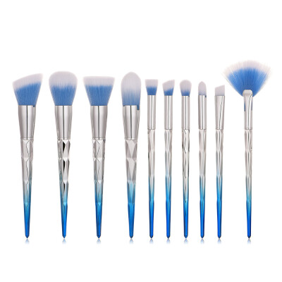 

Toponeto 10PCS Blue Cosmetic Makeup Brush Brushes Foundation Powder Eyeshadow Brush Set