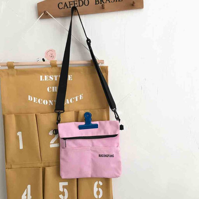 

Tailored Women Clip Canvas Bag Letter Fashion Shoulder Messenger Package Simple Phone Bag