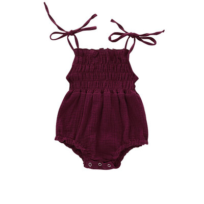 

2019 Summer New Toddler Infant Newborn Baby Girls Boys Romper Sleeveless Solid Jumpsuits New born Sunsuit Playsuit 0-24M