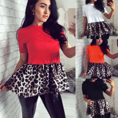 

Women Summer Tulle Ruffle Short Sleeve T Shirt Ladies Loose Casual Blouse Top US
