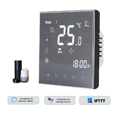 

BTH-2000L-GCLW WiFi Smart Thermostat for WaterGas Boiler Digital Temperature Controller Large LCD Display Touch Button Voice Cont