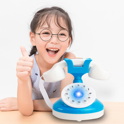

YIWULAKids Role Play Telephone Set Realistic Toy Bule with Lights & Sounds