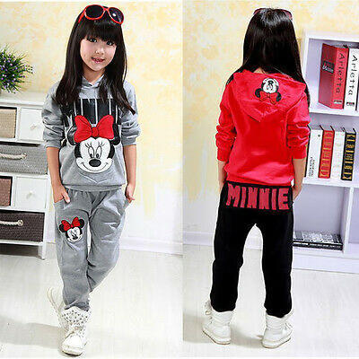 

2pcs Kids Girls Minnie Mouse Clothes Hoodie Joggers Pants Outfit Sweatsuit 2-7Y