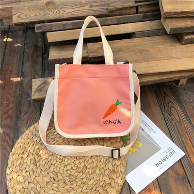 

Ins bags canvas ladies diagonal bags ancient feeling girls College students Korean version of the original one-shoulder Japan
