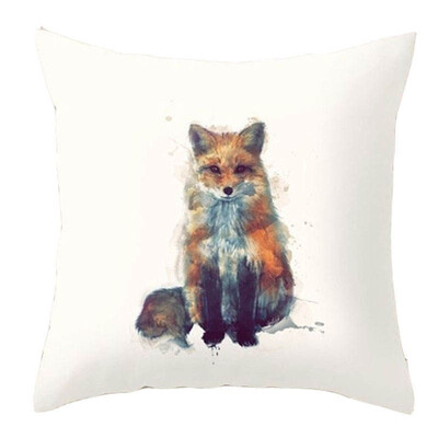

Christmas Nordic Pillowcase lovely animal fox Decorative Cotton Linen Throw Pillow cover Cojines almofada