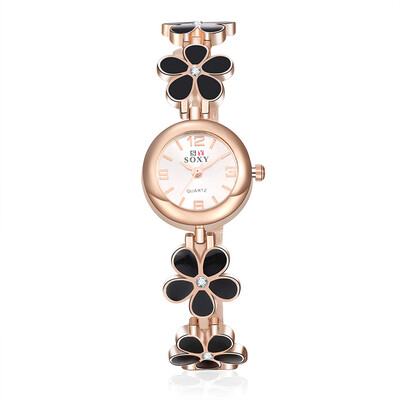 

SOXY Women Wristwatches Leaf Shaped Watch Brief Style Quartz Brand Ladies Watch Clock Female Black And White relojes para mujer