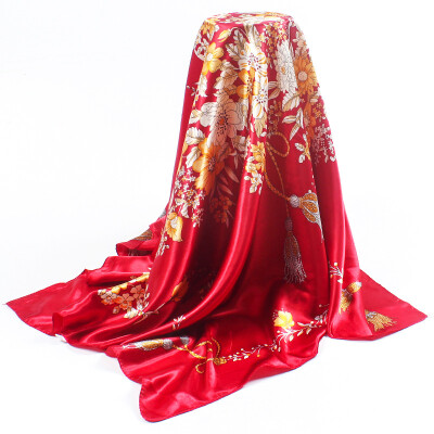 

New printing simulation silk satin scarf Scarf scarf 90cm shawl manufacturers wholesale a generation