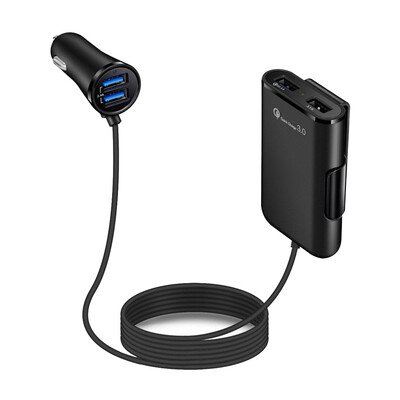 

4 USB Ports Portable 30 Auto Fast Charging Charger 4U Charge Adapter Rear Seat Auto-Charger
