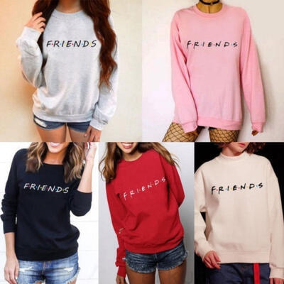 

Fashion Womens FRIENDS Print Hoodies Sweatshirt Slouch Pullover Loose Jumper Tops