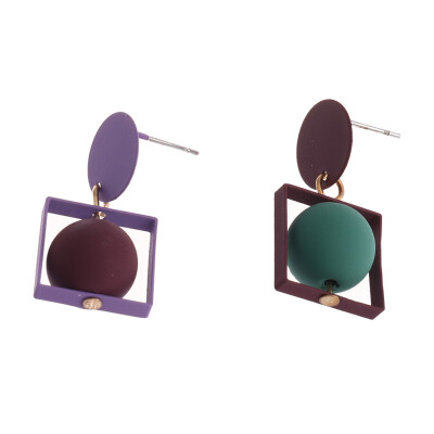 

Womens Geometric Drop Earrings Funny Irregular Dangle earrings Square Metal Ear Studs