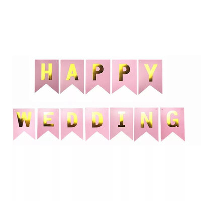 

Just Married Wedding Ban-ner Photo Booth Props Garland Romantic Elegant Engagement Party Decorations Decoration Paper Letter