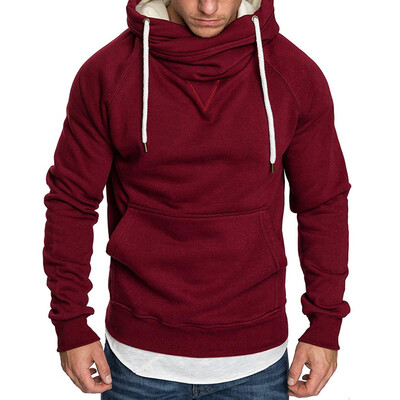 

Mens Solid Long Sleeve Hoodie Baggy Drawstring Pullover Sweatshirt Gym Sweater