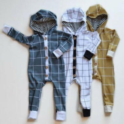 

Newborn Baby Boy Clothes Long Sleeve Hooded Romper Jumpsuit Bodysuit Outfit Set