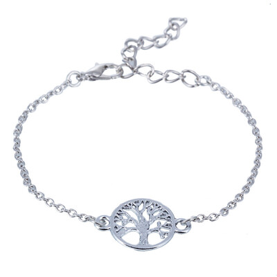 

Lovely Tree Handmade Chain Individual Bracelet with Life Alloy Bangle Bracelet Charm Silver\Gold