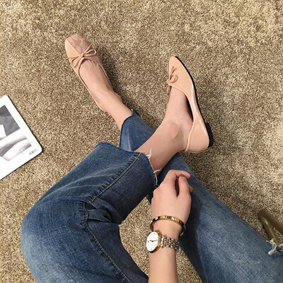

Famous ladies wind shoes women tide shoes summer flat Korean fashion Joker bow grandma shoes
