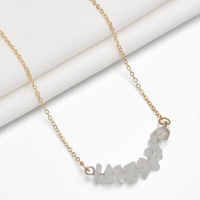 

New Bohemian Irregular Stone Pendant Necklace For Women Gold Link Chain Necklaces Best Friends Gifts Birthday Christmas Jewelry