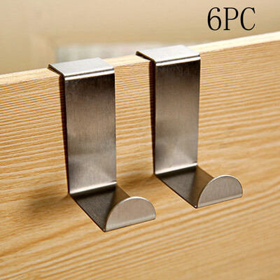 

〖Follure〗6PCS Over Door Hook Stainless Kitchen Cabinet Clothes Hanger Organizer Holder