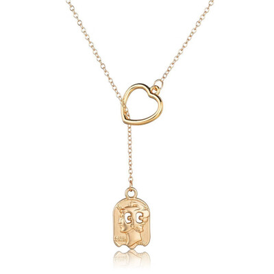 

Gold Adjustable Ladies Necklace Hollow Angel World Map Carving Animal Tag Necklace Exquisite Personality Fashion Girlfriend Gift