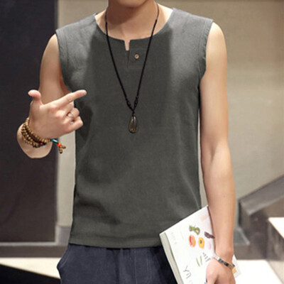 

Toponeto Summer Mens Casual Fashion Wild Solid Color Button Vest