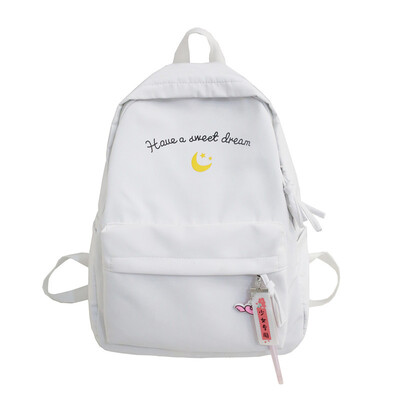 

INSF Nylon Bookbag Female Korean Version High School Tea Green Student Chao Brand Backpack Shoulder Bag Middle School Student